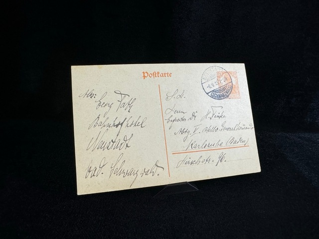 Deutsche Reichspost Antiye 1916 Yılı Alman Reich Döneminden 7 1/2 Pfennig Kendinden Pullu Posta Kartı Postadan Geçmiş Teşhir Ürün