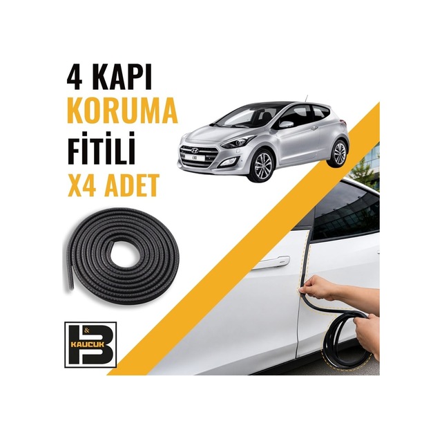 Hyundai İ30 2012-2017 Kapı Koruma Fitili-4 Kapı-siyah-bm2261