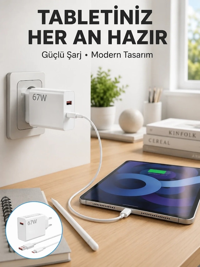 Ers 67 Watt Type C Hızlı Şarj Başlık Black Shark Uyumlu Yeni Nesil