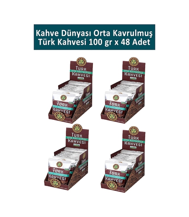 Kahve Dünyası Orta Kavrulmuş Türk Kahvesi 48 x 100 G