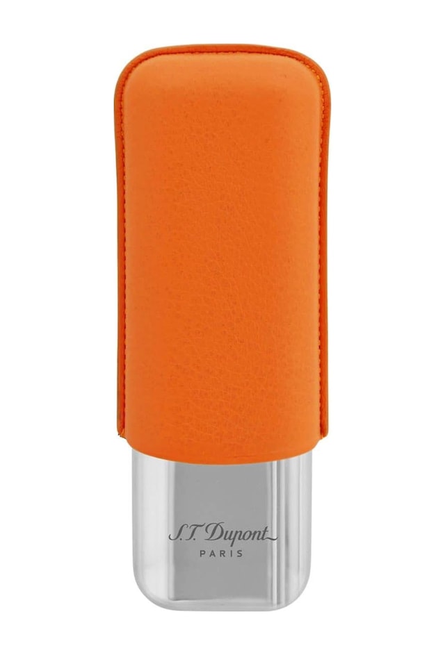 S.t. Dupont Deri Metal Puro Kılıfı Orange/krom 2li 60ring