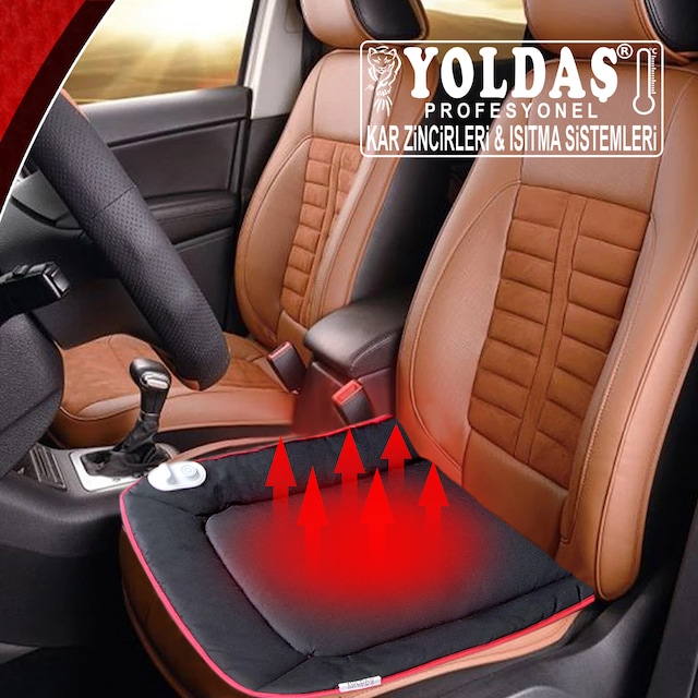 Yoldaş Jel Isıtmalı Oto Koltuk Minderi Çiftli Siyah