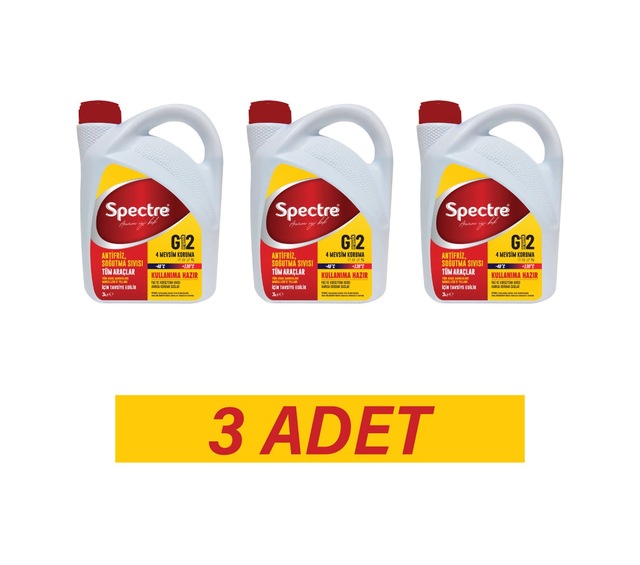 3 Adet Spectre G12 Kırmızı Süper -40 Antifriz