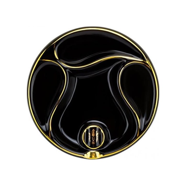 Lubinski Yuvarlak Porselen Puro Küllüğü Siyah/gold Üçlü Lb-847