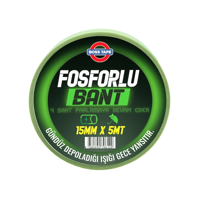 Boss Tape Fosforlu Bant 15Mmx5Mt