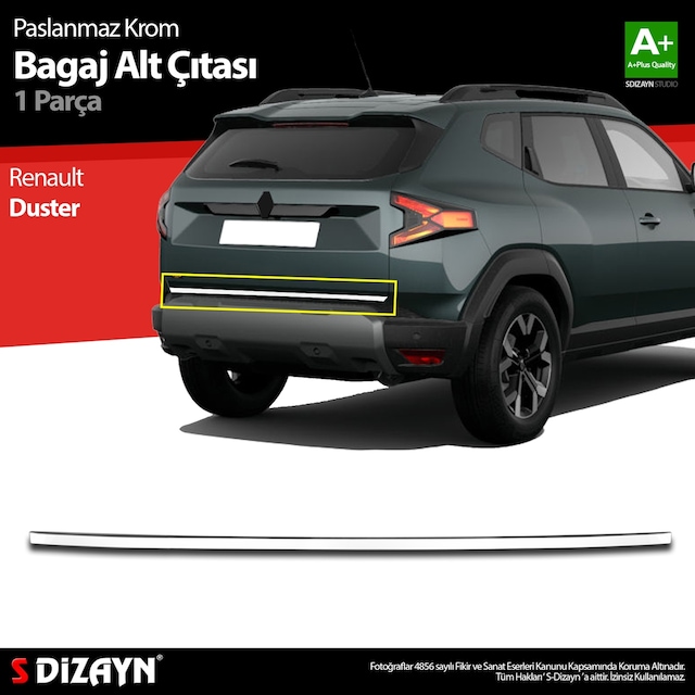 S-dizayn Renault Duster Krom Bagaj Alt Çıtası 2024 Üzeri A+ Kalite