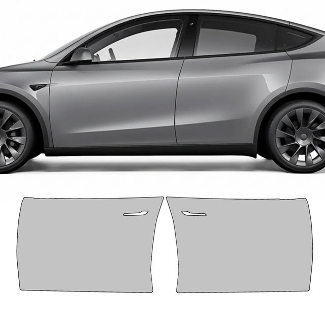 Esla Model Y 2021 Juniper Ön Kapılar, Hazır Kesim, 210 Mikron Ppf Tpu, Şeffaf Boya Koruma Filmi