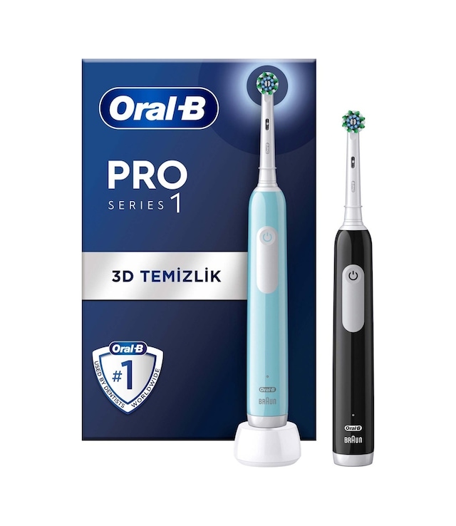 Oral-b Pro Series 1 İkili Paket, Siyah Ve Mavi Şarjlı Diş Fırçaları