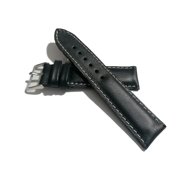 Fado&her Saate Uyumlu Hakiki Deri Saat Kordonu Siyah Beyaz Dikişli 18 Mm 485 Siyah - Beyaz