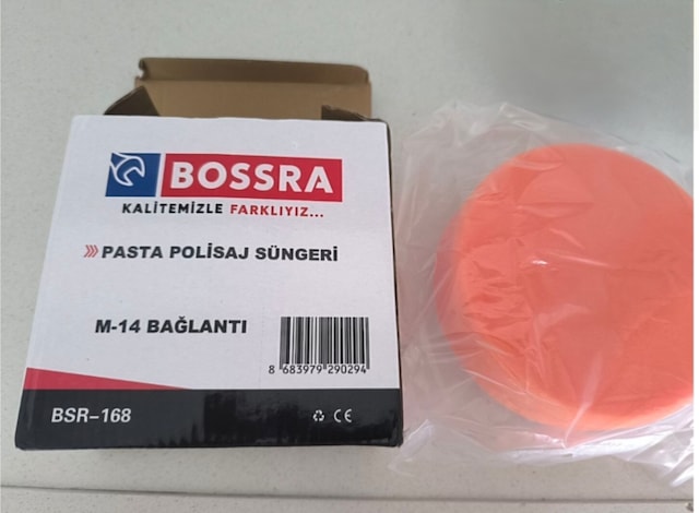 Bossra Pasta Polisaj Süngeri 150mm - M14 Bağlantılı