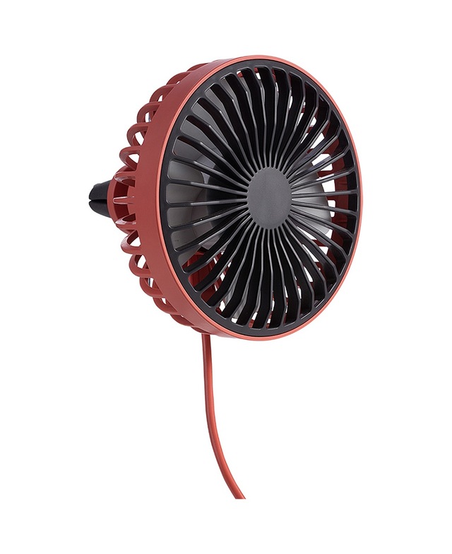 Araç Oto Havalandırma Taşınabilir 3 Kademe Işıklı Fan Vantilatör F829 Kırmızı