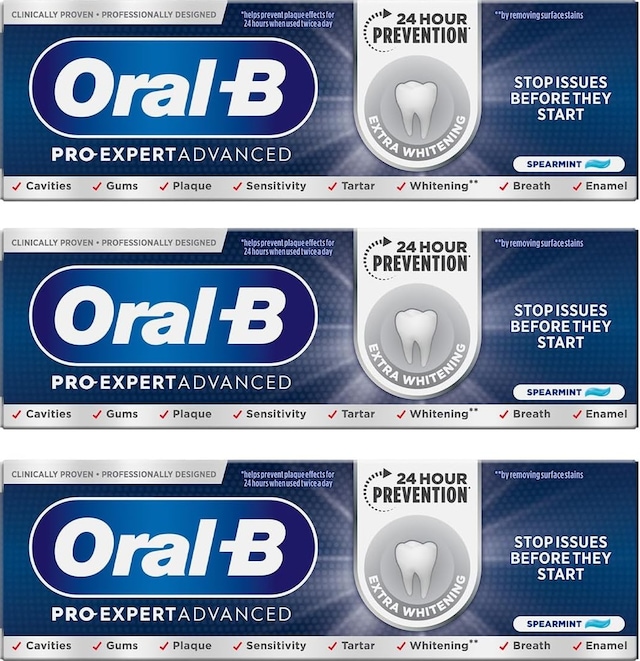 Oral-b Pro-expert Advanced Ekstra Beyazlık Diş Macunu 75 Ml 3lü Paket Ağız Kokusu Önleyici