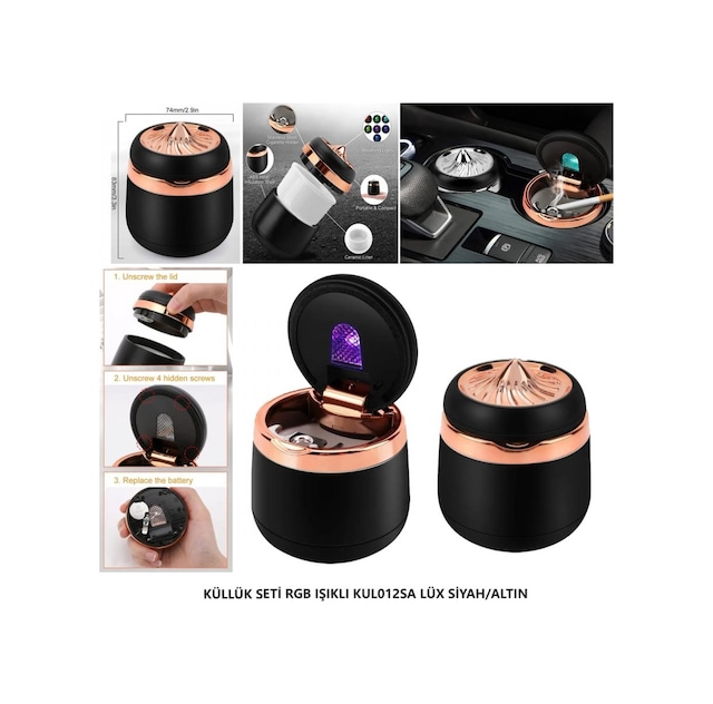 Küllük Seti Rgb Işıklı Kul012sa Lüx Siyah/altın