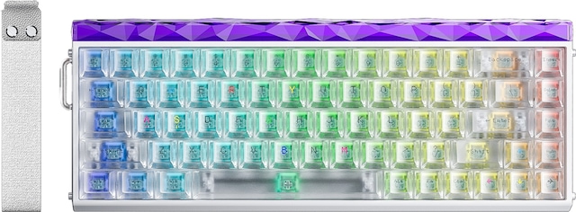 Aula Hero 68 He Manyetik Klavye Rapid Trigger Silver Switch 8000hz Rgb Neon Tkl Hot Swap Oyuncu Klavyesi Şeffaf