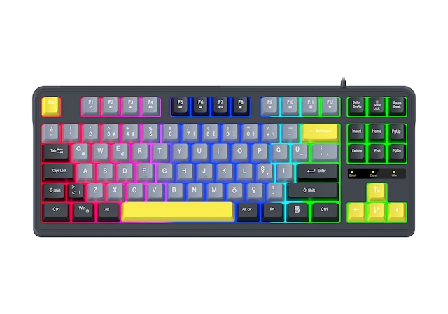 James Donkey Jdk87 Rainbow Mekanik Hisli Membran Türkçe Q Gaming 87 Tuş Klavye Siyah