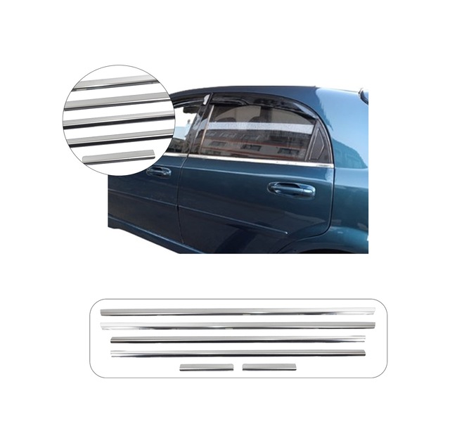 Chevrolet Lacetti Uyumlu 2000 Ve Üzeri Krom Cam Çıtası 6 Parça Paslanmaz Çelik
