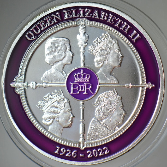 İngiltere Kraliçe Iı. Elizabeth Anısına 1926-2022. Kapsülünde Renkli Proof Baskı 45 Mm Çil.