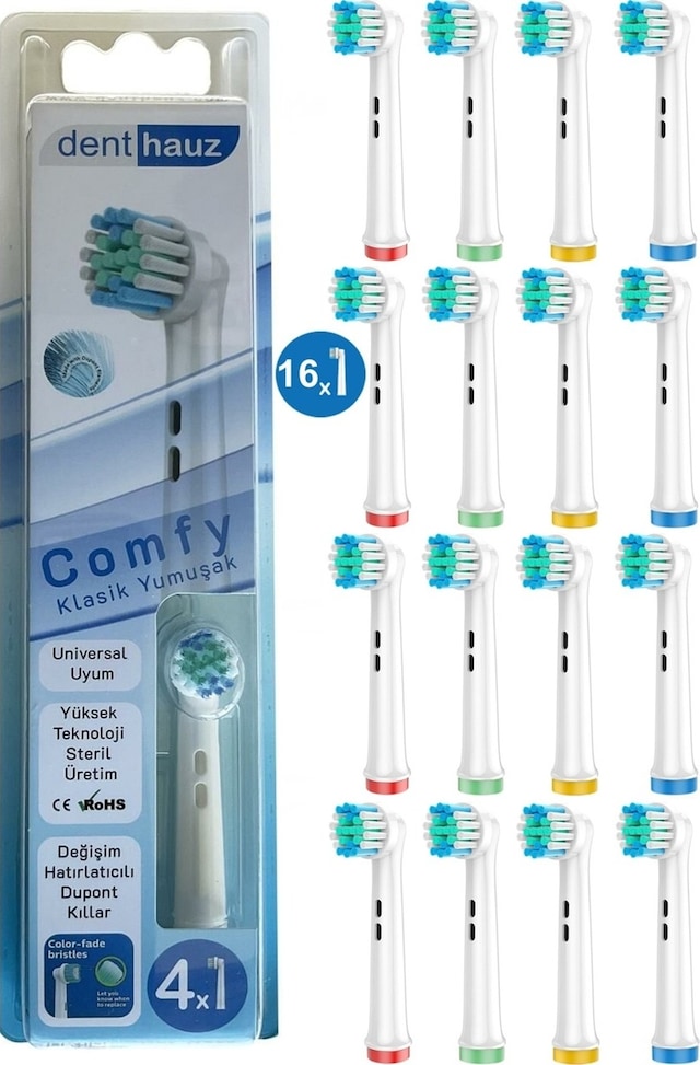 Comfy - Klasik Yumuşak Oral B Şarjlı Diş Fırçası Yedek Başlığı - 16 Adet Yedek Başlık