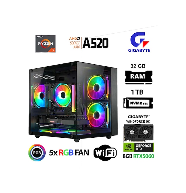 Xaser Giga X30 Ryzen 7 5700X RTX 5060 1TB SSD