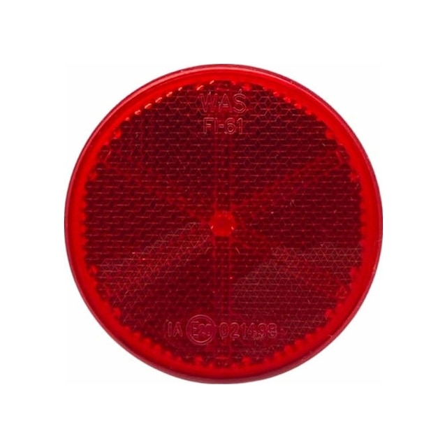 Yuvarlak Reflektör Yapışkanlı Kırmızı 60 Mm