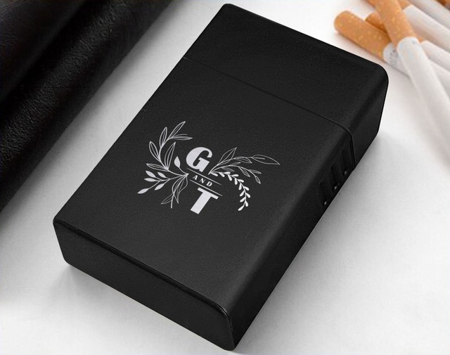 Bk Gift Kişiye Özel İsimli Siyah Metal Sigara Tabakası -7