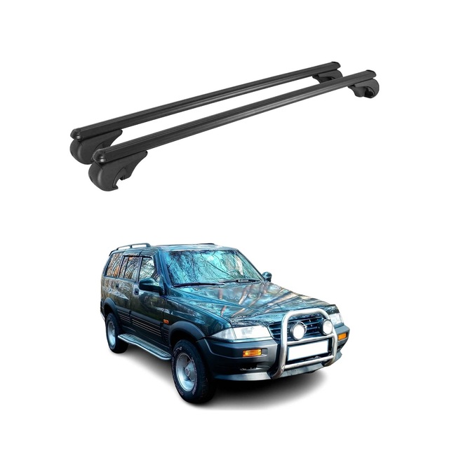 Ssangyong Musso 1993-2005 Arası Uyumlu Port Bagaj Taşıyıcı Ara Atkı Alüminyum Siyah 2 Parça