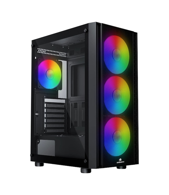 Gamebooster CASTLE A651B APFC 4 MID-T ATX Rainbow Black Mesh Front 600W PSU