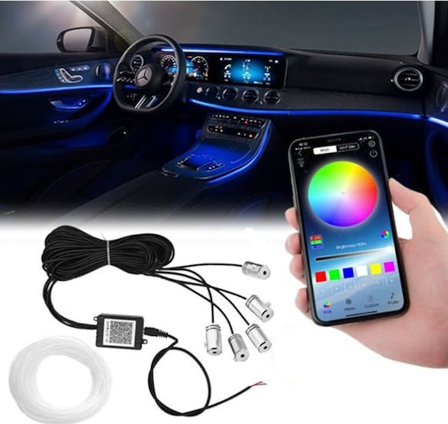 Araç Içi Atmosfer Ambiyans Led Neon Rgb App Kontrollü 5 Parça (505196319)