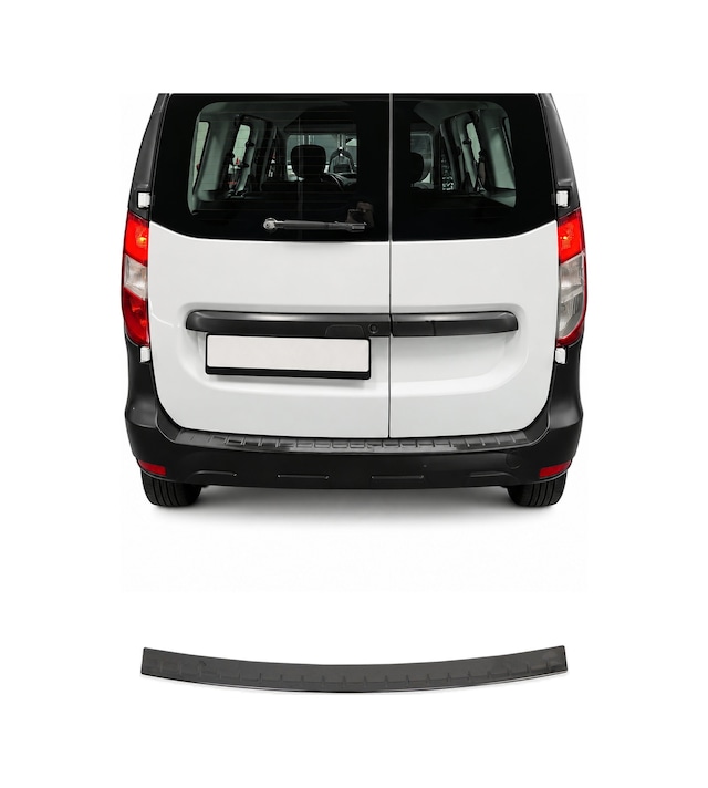 Dacia Dokker 2012-2022 Uyumlu Krom Arka Tampon Eşiği Paslanmaz Çelik Siyah