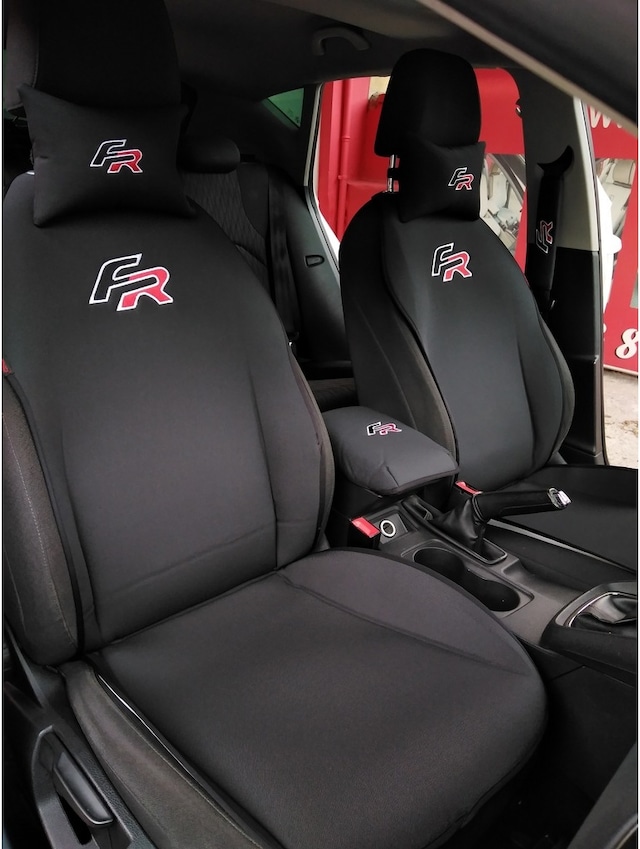 Seat Fr Logo Siyah Ön Ikili Oto Koltuk Kılıfı