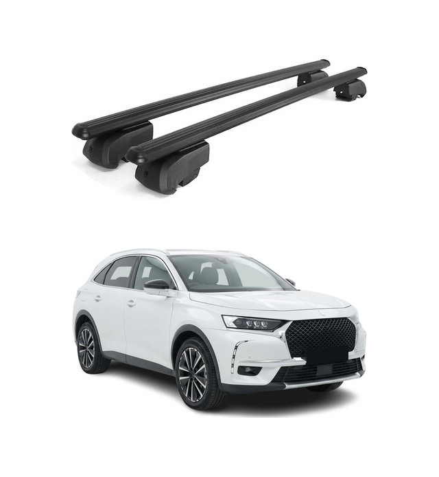 Ds 7 Crossback E-tense 2019-2022 / Ds 7 E-tense 2022-2026 Arası Uyumlu Port Bagaj Taşıyıcı Ara Atkı Alüminyum Siyah 2 Parça