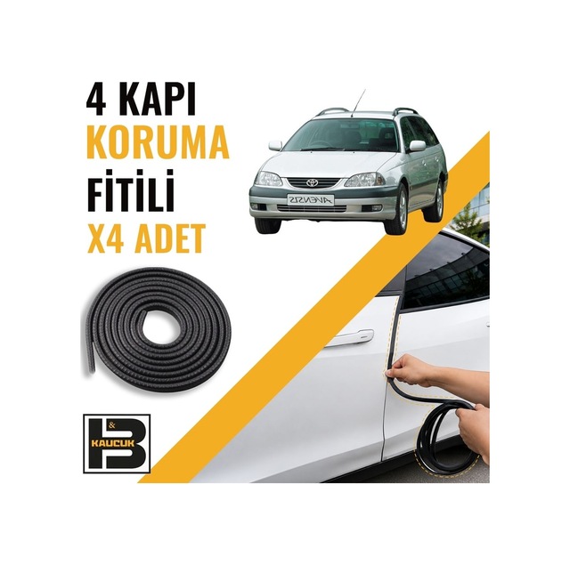 Toyota Avensis Station Wagon 1998-2003 Kapı Koruma Fitili-4 Kapı-siyah-bm2312