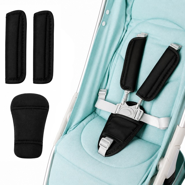Microcase Çocuk Oto Koltuk / Bebek Arabası Vb İçin Yumuşak Soft Kemer Padi Seti Al5669 Siyah
