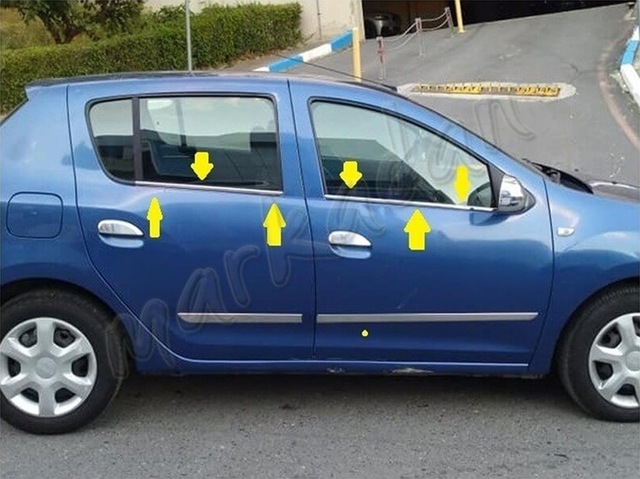 Markadan Dacia Sandero Krom Cam Çıtası 2012 Sonrası 4 Parça Pasla