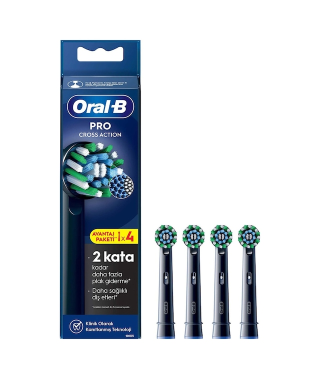 3 Adet Oral-b Şarjlı Fırça Yedek Başlığı Cross Action 4ct-siyah 4'lü