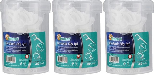 Ksmart Kürdanlı Diş İpi 3 x 40'lı