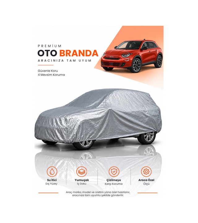 Fiat 600 - 600e 2024-2026 Suv Uyumlu Araba Brandası Oto Branda Araba Örtüsü Araç Çadırı