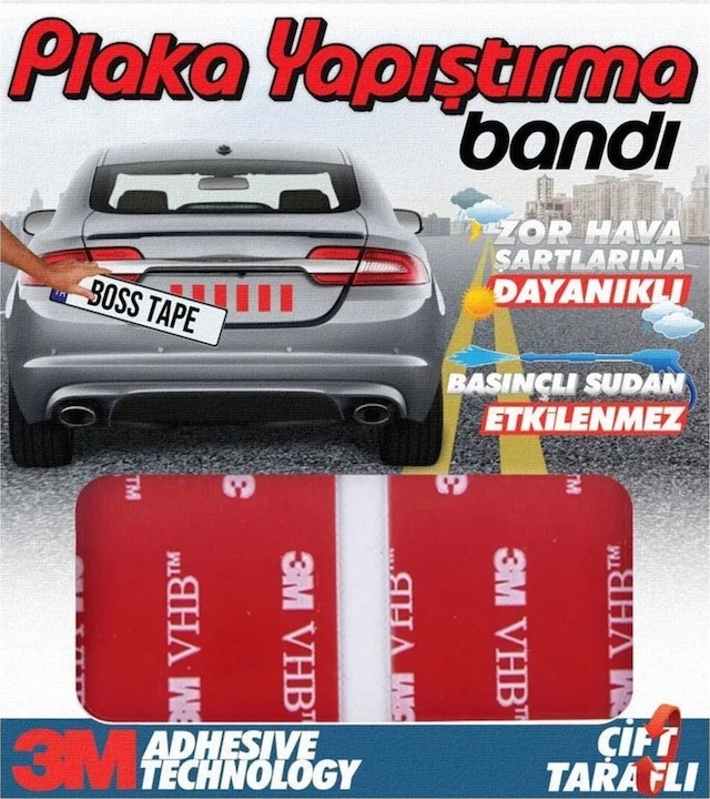 3m Plaka Yapıştırma Bandı, 12 Adet Otomobil Motosiklet Kamyon Plaka Yapıştırma, Bant
