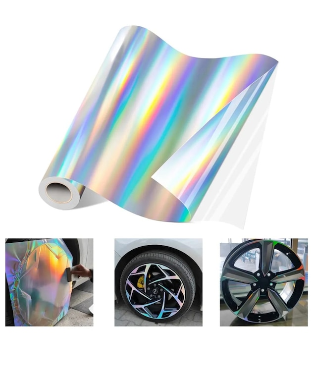 Hologram Gökkuşağı Bir Araçlık Set 4 Jant Kaplamalık Folyo