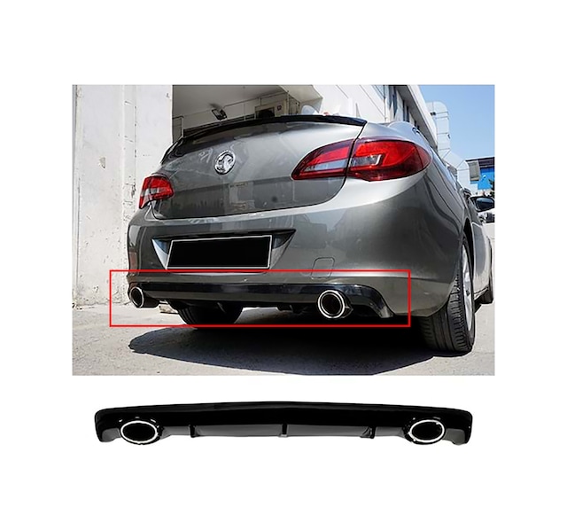 Opel Astra J Sedan Opc Line Difüzör Piona Black + Egzoz Görünüm 2011 Ve Üzeri Uyumlu