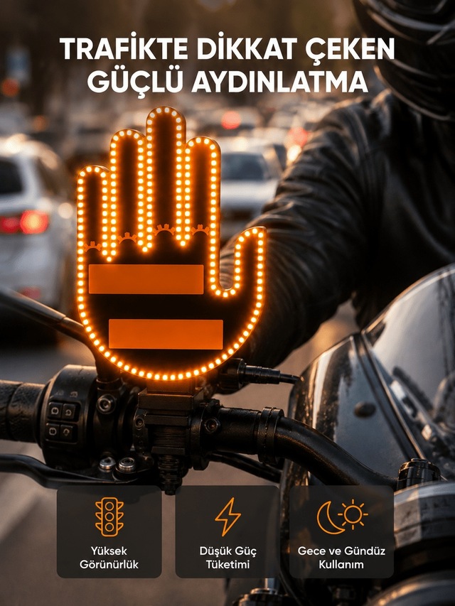 176 Led Li Amber Trafik Uyumlu Sinyal Işığı El Hareketiyle Kont