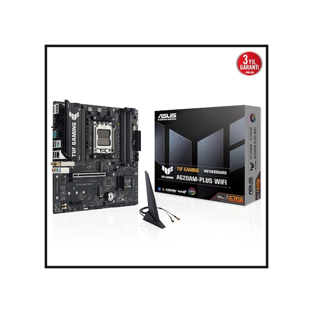 ASUS Tuf Gamıng A620am-plus Wıfı, 4xddr5, 2x M.2, Hdmı, 2xdp, WIFI6, Bluetooth V5.3,