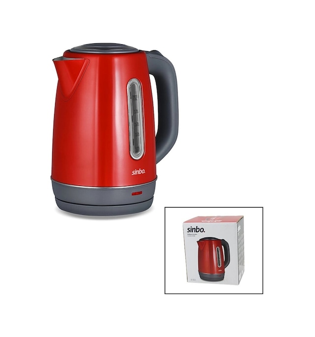 Kırmızı Çelik Kettle Su Isıtıcısı Kablosuz Kullanım 1.8lt 360 Derece Dönebilme Otomatik Kapanma Sk-8