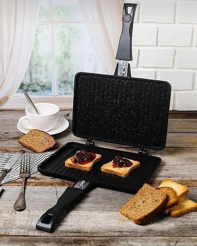 Oms 3773 Döküm Ocak Üstü Tost Makinesi 23x17cm