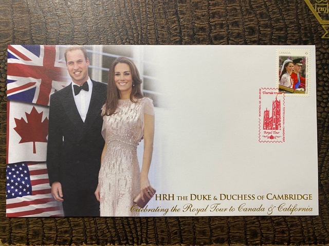 2011 İngiltere Kraliyet Hrh The Duke & Duchess Of Cambridge Celebrating The Royal Tour To Canada And California Fdc Teşhir Ürün