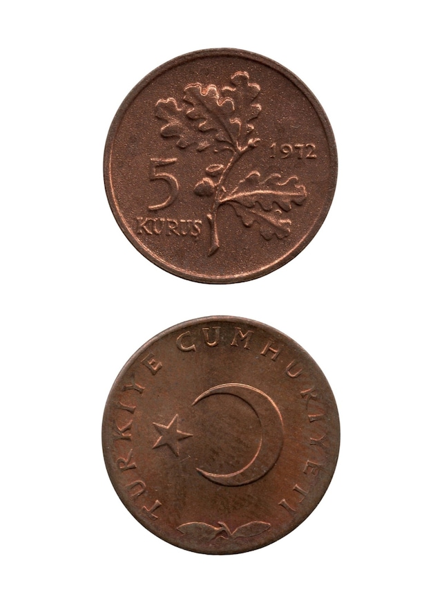 5 Kuruş 1972 Çil Eski Madeni Para