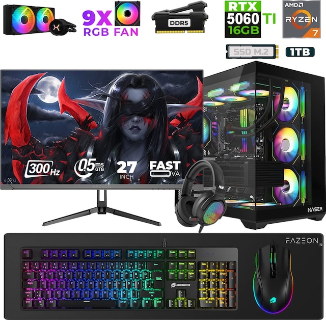 Xaser Star X530 R7-7800X3D 16 GB 1 TB M.2 NVMe SSD 16 GB RTX5060Ti 27" Free Dos Dizüstü Bilgisayar