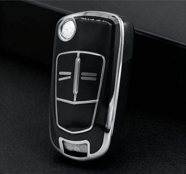 Gma Keys Opel Astra H Corsa D 2 Buton Nano Koruma Anahtar Kılıfı Siyah Gümüş Renk