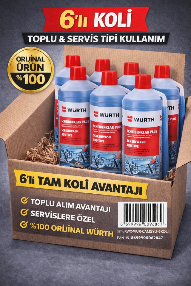 Würth Cam Suyu Bidon 6 Lı Koli Servis & Usta Kullanımı