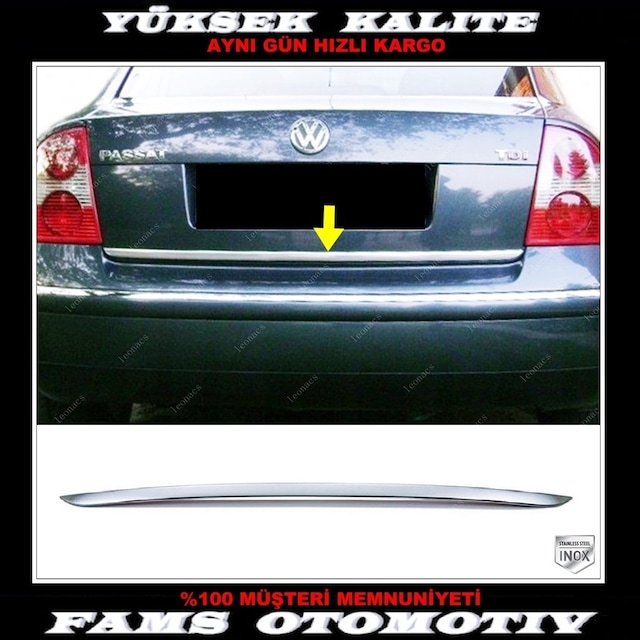 VW Passat B5 3BG Krom Bagaj Alt Çıtası 2001-2005 Paslanmaz Çelik